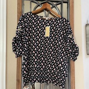NWT Michael Kors floral top size L